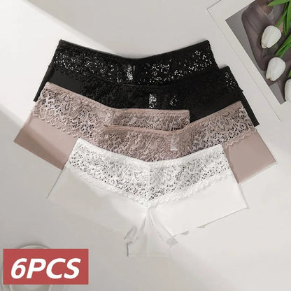 6 Pack Women's Panties Lace Boxers Seamless Female Underwear Temptation Boyshorts Boxer Lingerie Briefs The Clothing Company Sydney
