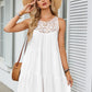 Hollow Lace Patchwork Halter Neck Women A Line Dress Summer Casual Solid Color Loose Beach Holiday Sundress The Clothing Company Sydney