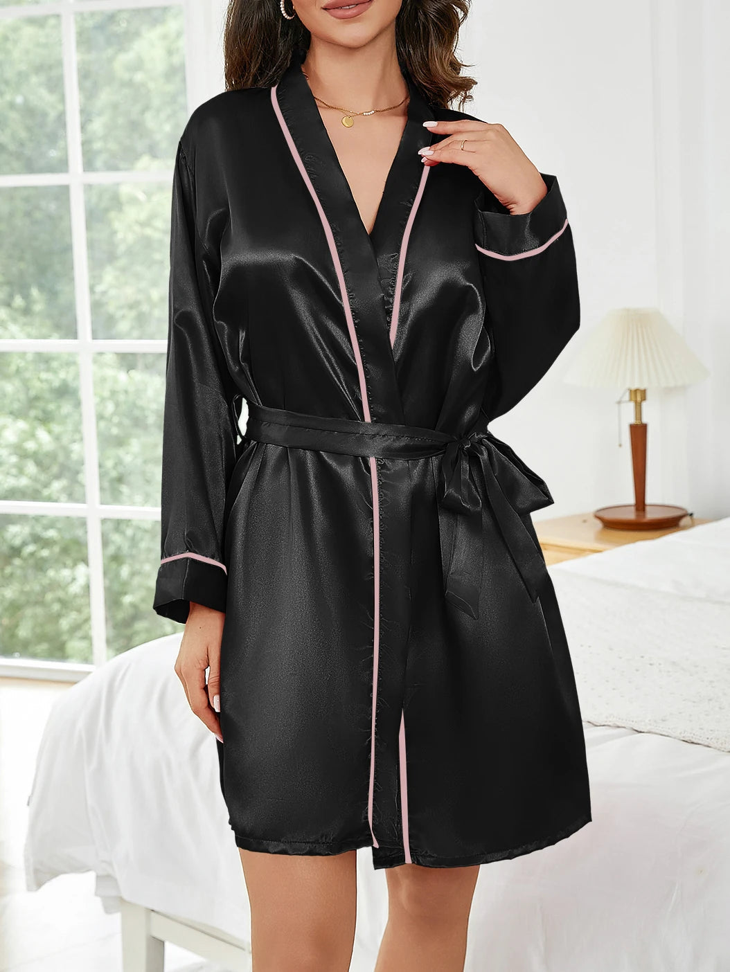 Womens Summer Thin Home Sleepwear Casual Bathrobe Fashion Nightwear Short Robe The Clothing Company Sydney