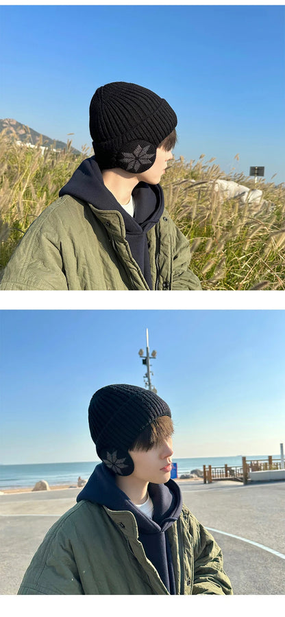 Men Women Winter Warm Plush Knitted Snow Fashion Hat Unisex Outdoor Ear Protection Caps Beanies Skulls