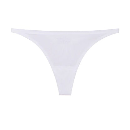 Ice silk thong women’s panties, seamless G-string T-back briefs in soft fabric