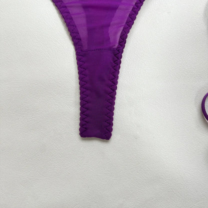 5-Piece Costume Hollow Underwear Sensual Open Bra Outfits Lingerie Set - The Clothing Company Sydney