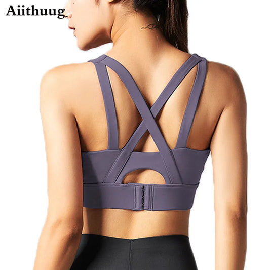 Sports Bra for Women Criss-Cross Back Padded Sports Yoga Bra with Removable Cups Gym Bra Top The Clothing Company Sydney