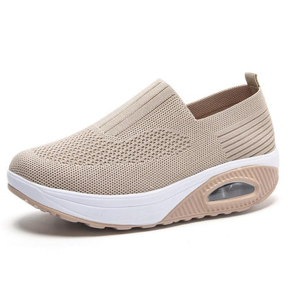 Summer Women's Fashion Vulcanized Sneakers Platform Solid Colour Flat Ladies Shoes Casual Breathable Wedges Ladies Walking Sneakers The Clothing Company Sydney