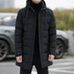 Men's Winter Warm Long Outwear Hooded Thicken Mid-length Hooded Warm Coat Puffer Jacket Fashion Parka Overcoat