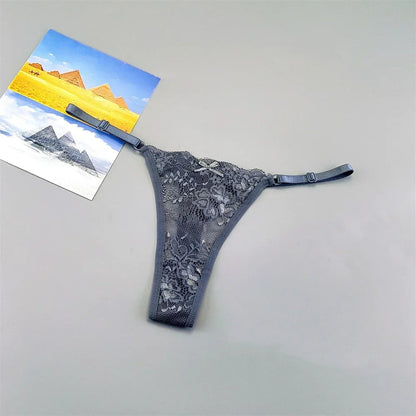 3 Pack Adjustable Transparent Thong Panties Womens Lace Underwear Low Waist T-back String Underpants The Clothing Company Sydney
