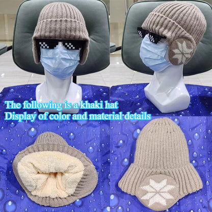 Men Women Winter Warm Plush Knitted Snow Fashion Hat Unisex Outdoor Ear Protection Caps Beanies Skulls