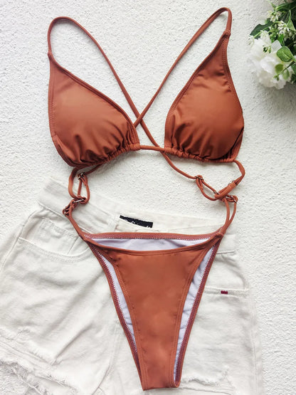 Extreme Mini Micro String Women Swimwear One Piece Swimsuit Female Cross Backless Monokini High Cut Bathing Suit The Clothing Company Sydney