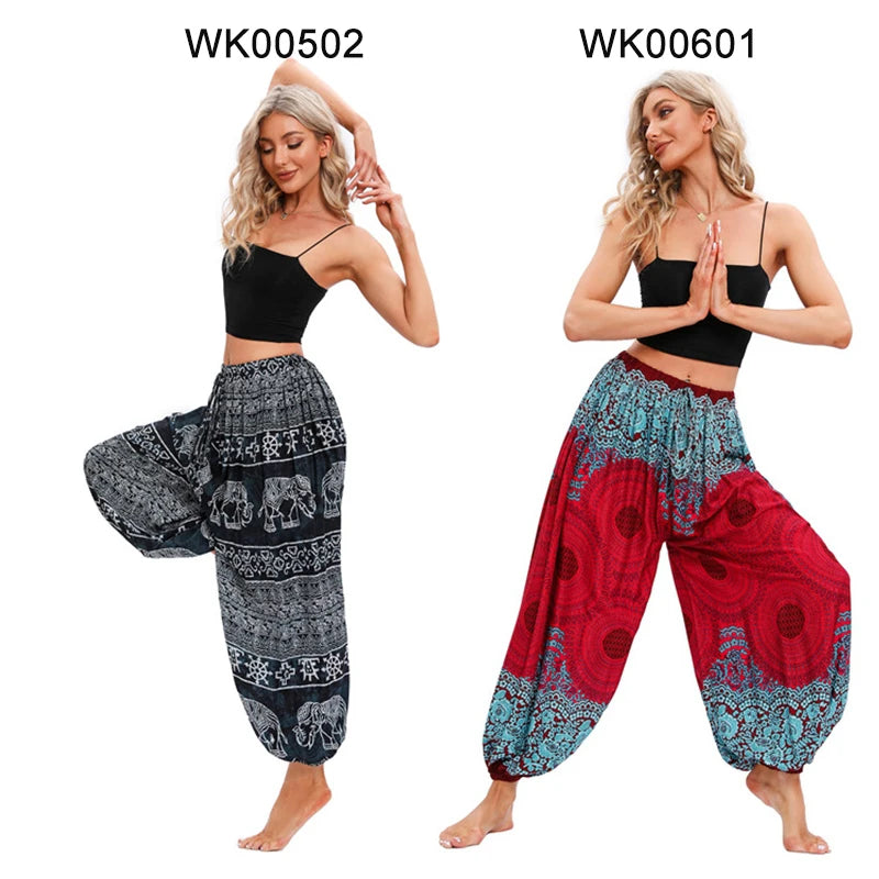 Boho Yoga Pants Women Hippie Harem Printed Dye High Waist Beach Wear The Clothing Company Sydney