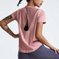 Women's Loose Fit Yoga Tops Short-Sleeved Running Quick-Drying T-Shirts Short Sleeve Sports Hollow Fitness Clothes The Clothing Company Sydney