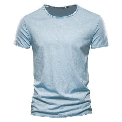 100% Cotton Men's T-shirt Casual Soft Fitness Summer T-shirts O-Neck Short Sleeve Top
