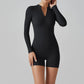 Women's Jumpsuits One-Piece Suit Zipper Long Sleeve Gym Workout Clothes Fitness Bodysuit Sportswear Yoga Set