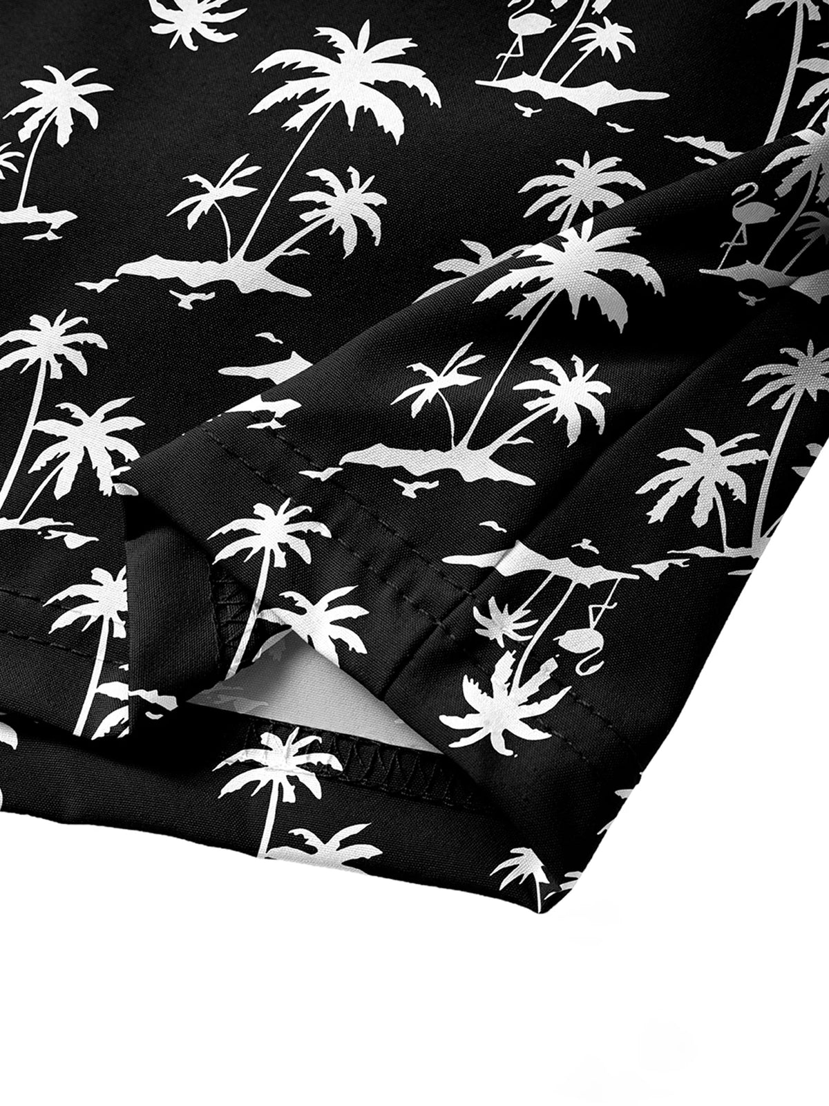 Men's quick-dry double-layer beach print swim trunks with phone pockets and compression liner