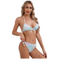 Women's Mermaid Print Swimsuit Bikini Bathing Suit Halter Sponge Pad Bra and Drawstring Briefs Beach Pool Surfing Swimwear