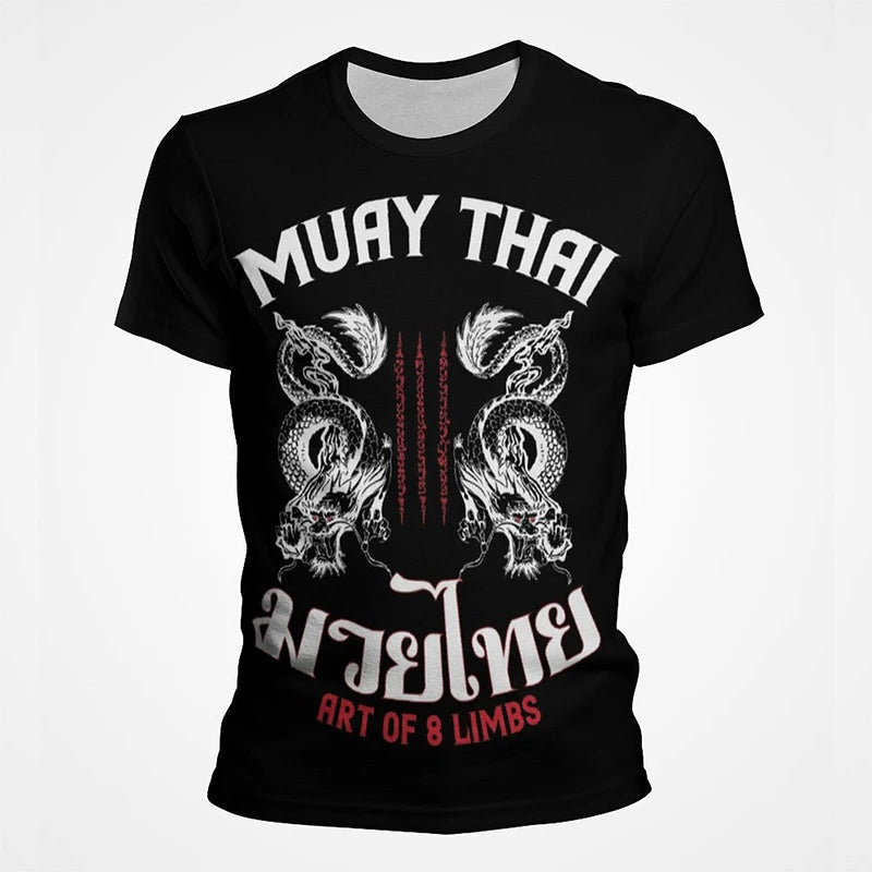 Men Women Kids Muay Thai Gym Graphic T Shirt Thai Boxing Sports Printed Tee Shirts Streetwear Short Sleeves Quick Dry Top