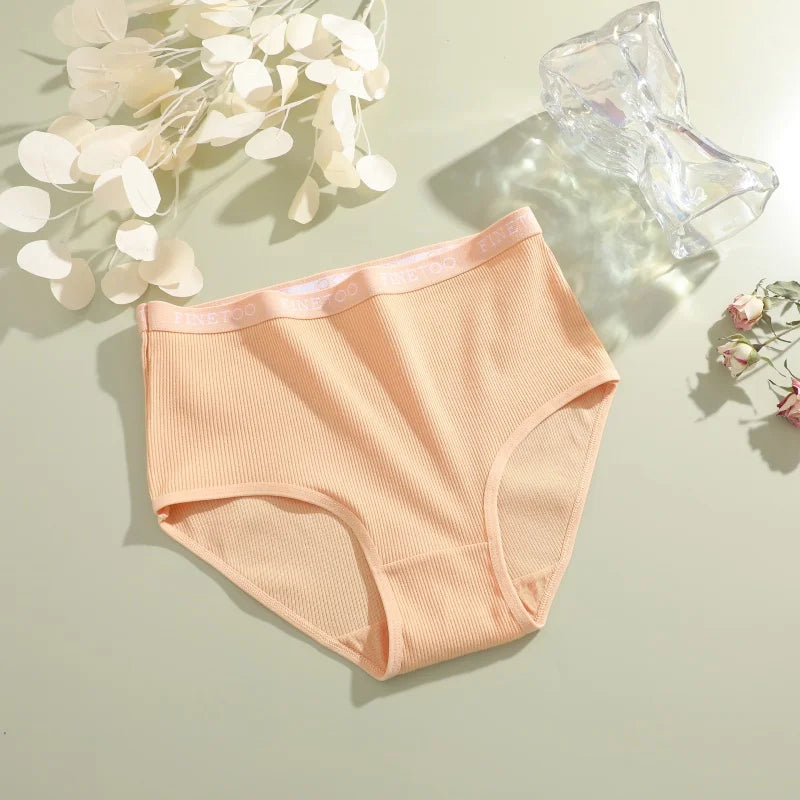 Women's Seamless Cotton Briefs Women Plus Size Panties Solid Color Breathable Underwear Low Waist Soft Lingerie Undies