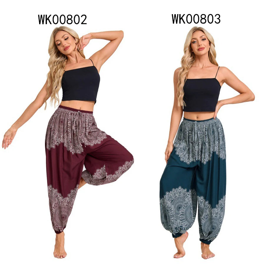Boho Yoga Pants Women Hippie Harem Printed Dye High Waist Beach Wear The Clothing Company Sydney