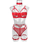 5-Piece Costume Hollow Underwear Sensual Open Bra Outfits Lingerie Set