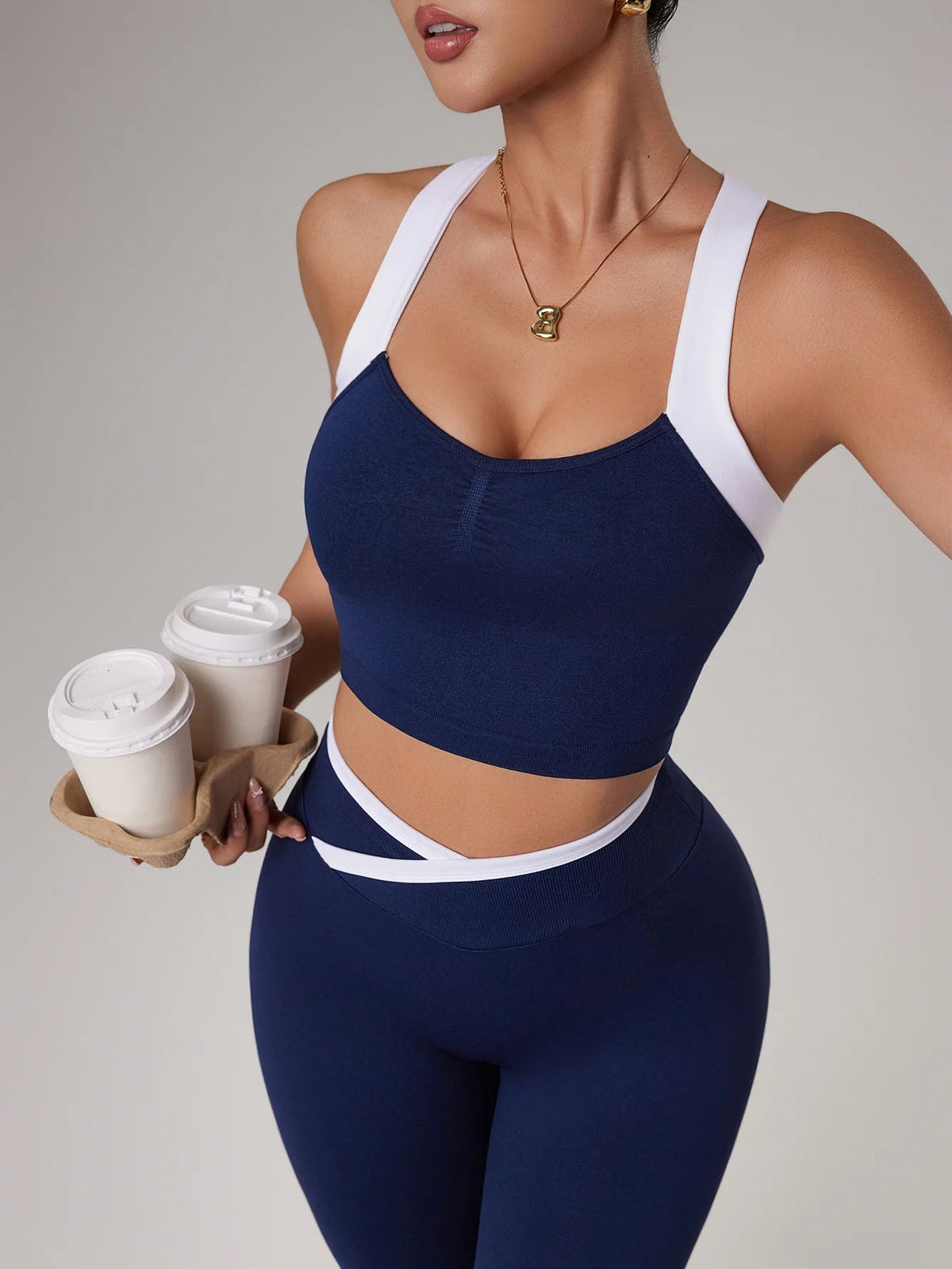 2 Piece Women's Seamless Jogging Outfit Sport Leggings Bra Sportswear Gym Outfit Workout Matching Set Yoga Activewear The Clothing Company Sydney