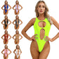 One Piece Womens Bodysuit High Cut Tight Monokini Summer Swimsuit Party Romper Swimwear