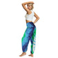 Tie-Dye High Waist Harem Pants Yoga Trousers Baggy Elastic Waist Boho Pants Casual Loose Beach Pants