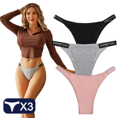 3 Women Cotton Panties Briefs Underpants Female  Thongs Women's T-Back Intimate Lingerie Underwear The Clothing Company Sydney