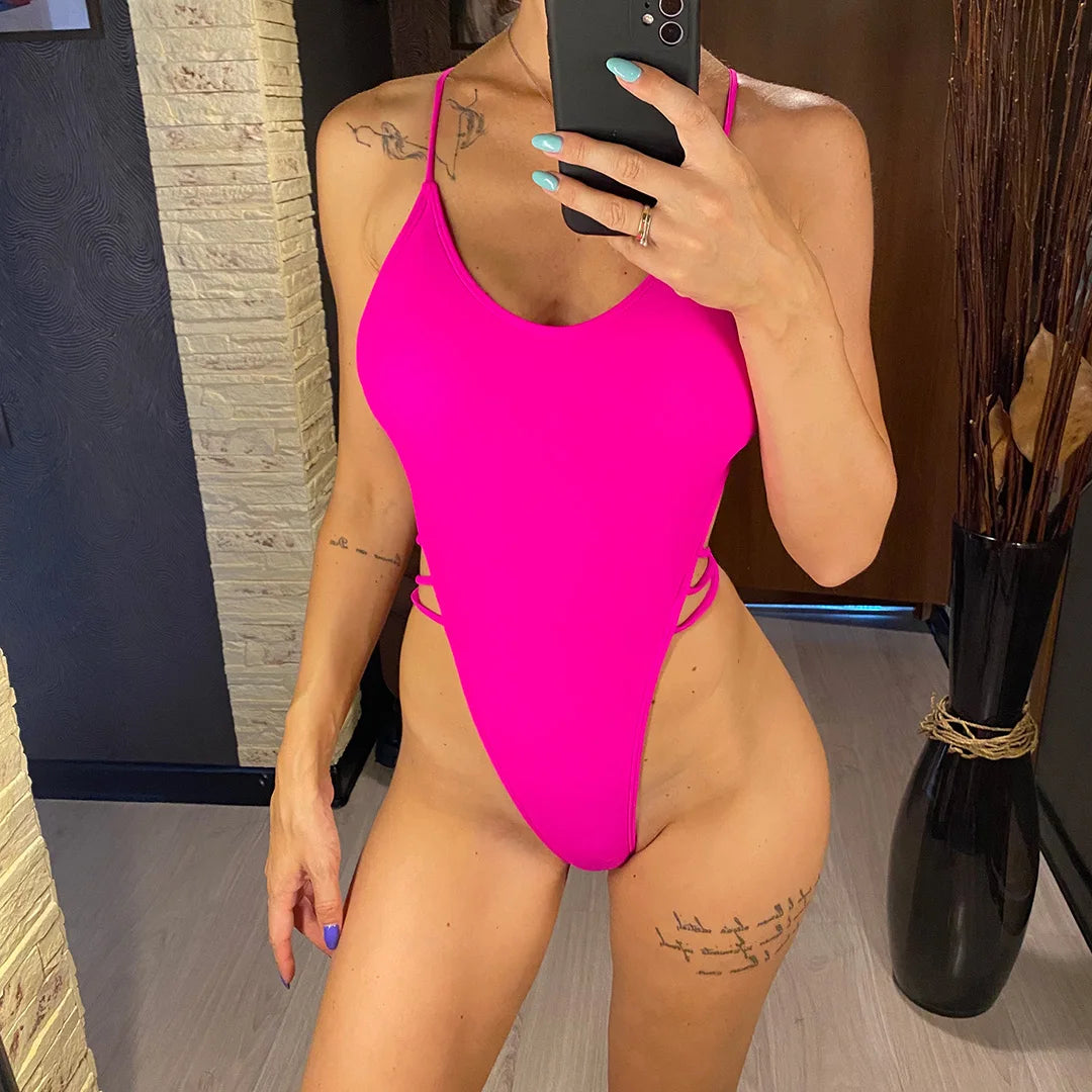 Extreme Mini Micro Thong Strap Swimwear One Piece Swimsuit Backless Monokini Bather Bathing Suit The Clothing Company Sydney