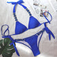 2 Piece Rhinestone Swimsuit Crystal Thong String Bikini Set Swimwear Beach Wear Bathing Suit