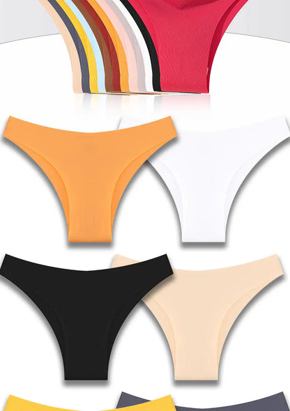 6 Pack Ice Silk Seamless Underwear Low Waisted Pants Breathable High Elasticity Lingerie Intimates Panties Briefs