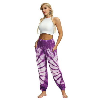 Tie-Dye High Waist Harem Pants Yoga Trousers Baggy Elastic Waist Boho Pants Casual Loose Beach Pants The Clothing Company Sydney