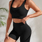 2 Piece Seamless Ribbed Yoga Sets Workout Sets Gym Suits Ribbed Crop Tank High Waist Shorts Outfits Fitness Running Matching Outfit The Clothing Company Sydney