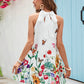 Floral Print Round Neck Sleeveless Summer Dress The Clothing Company Sydney