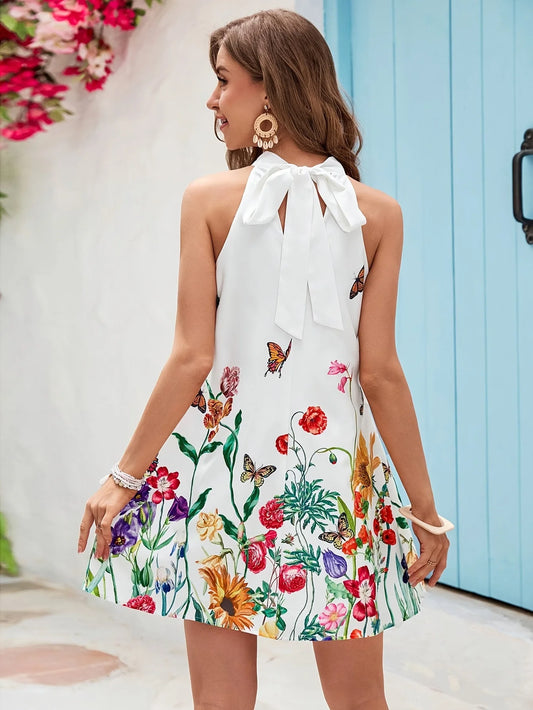 Floral Print Round Neck Sleeveless Summer Dress The Clothing Company Sydney