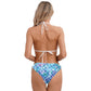 Women's Mermaid Print Swimsuit Bikini Bathing Suit Halter Sponge Pad Bra and Drawstring Briefs Beach Pool Surfing Swimwear