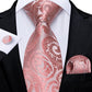 Dot Plaid Paisley Floral Pink Ties For Men 100% Silk Wedding Party Neck Tie Handkerchief Cufflinks Men's Gift Set The Clothing Company Sydney