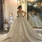 Luxurious Sparkling Sequin Wedding Dress Ball Gown Sleeveless Long Rhinestone Bridal Dress With Court Train Robes