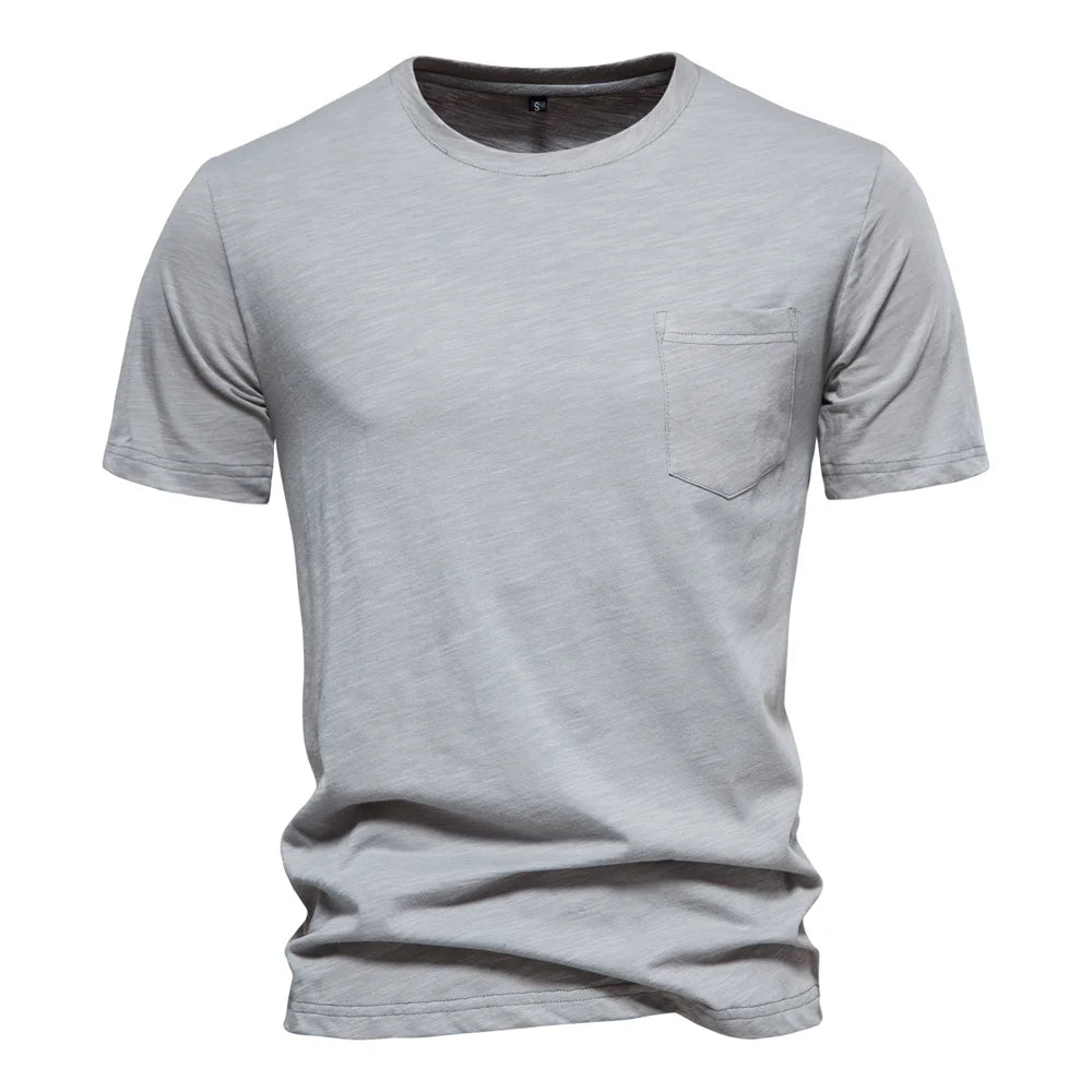 100% Cotton Men's T-shirt Casual Soft Fitness Summer T-shirts O-Neck Short Sleeve Top