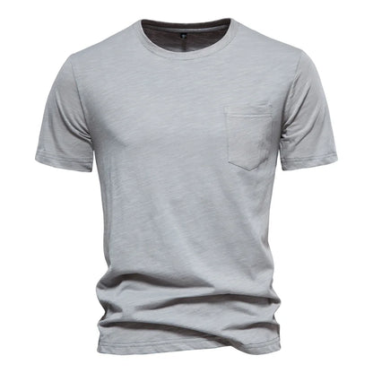 100% Cotton Men's T-shirt Casual Soft Fitness Summer T-shirts O-Neck Short Sleeve Top