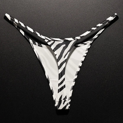 Low Waist G String Leopard Women Panties Briefs Thong Ice Slik T-back Underwear Seamless Lingerie