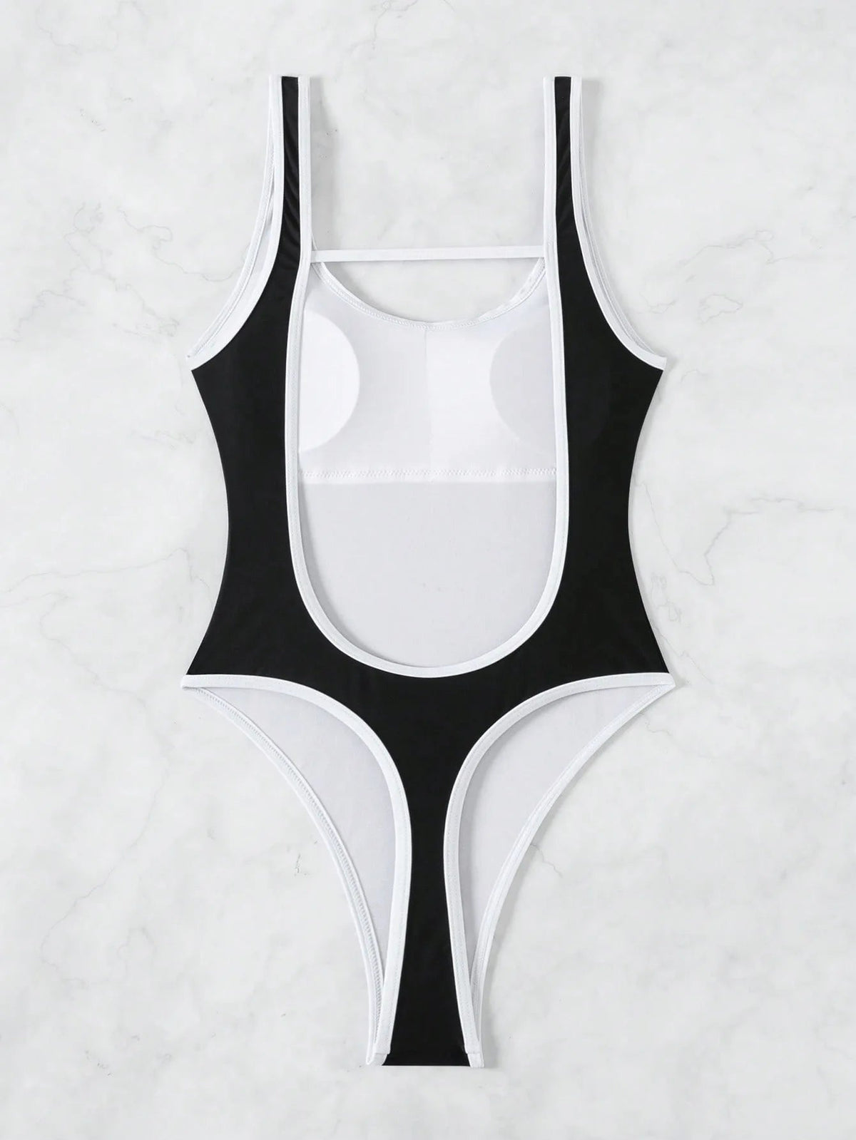 One Piece Black Patchwork Swimsuit Hollow Out Backless Slim Thong Swimwear Beach Bathing Suit Monokini The Clothing Company Sydney