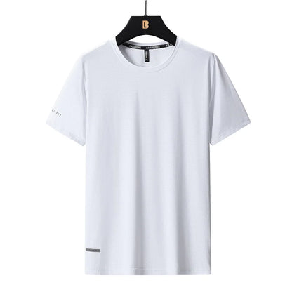 Ice Silk T-Shirts Men Plus Size Tshirt Tee Shirt Breathable Running Top