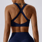 Crossed Shoulder Strap Yoga Bra Chest Pad Running Sports Bra Gym Top Women Stretch Pull Up Underwear Vest Fitness Tank Top The Clothing Company Sydney