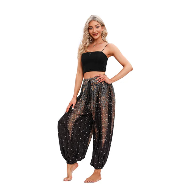 Boho Yoga Pants Women Hippie Harem Printed Dye High Waist Beach Wear The Clothing Company Sydney