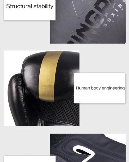Adults and kids PU Muay Thai boxing gloves for MMA, kickboxing, and training