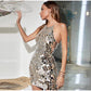 Shiny Metallic Sequin Halter Dress Women Sleeveless Round Neck Bodycon Mini Dresses Summer Glitter Party Robe The Clothing Company Sydney