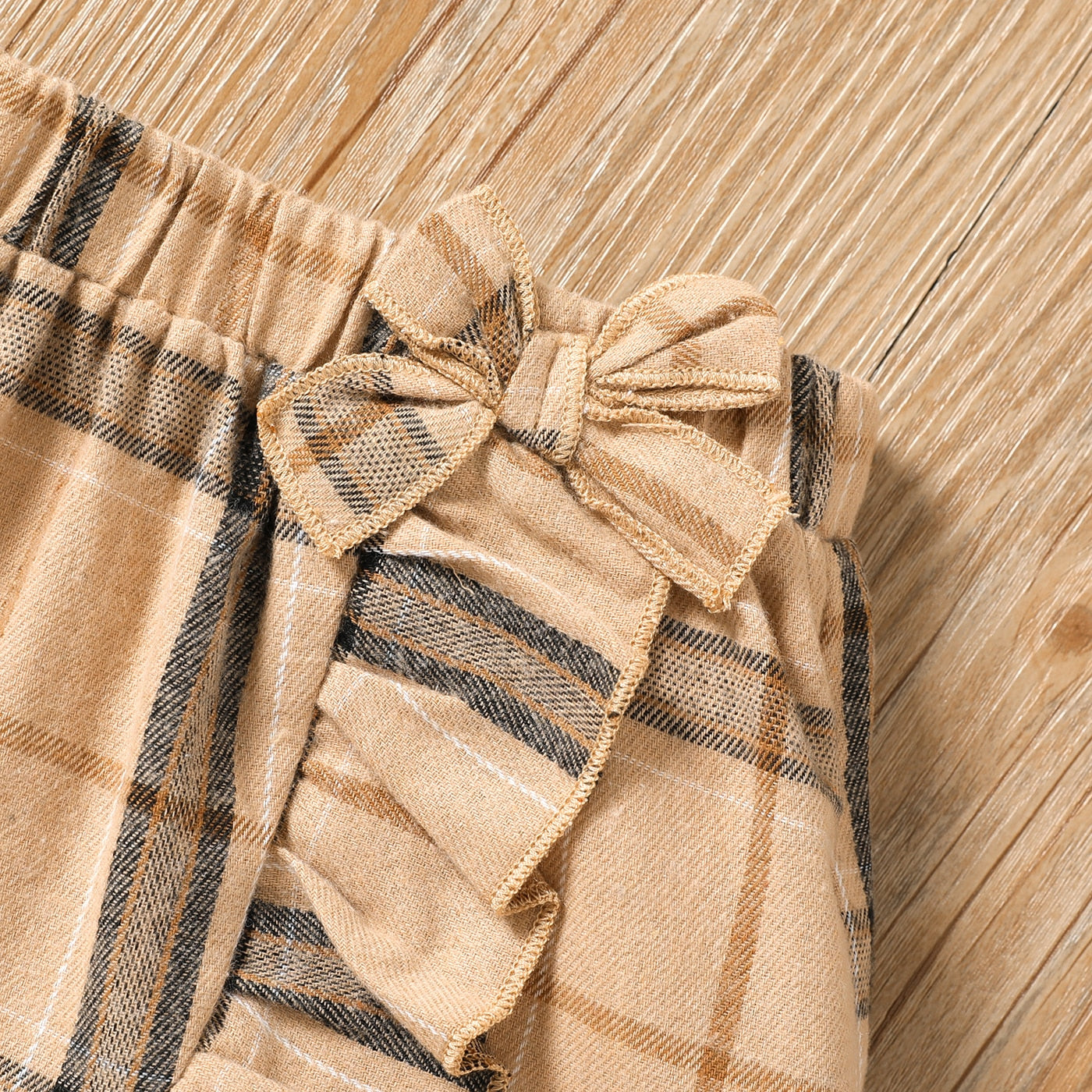 2 Piece Kids Girls Figure Print Long-sleeve Tee and Plaid Ruffled Wrap Skirt Set The Clothing Company Sydney