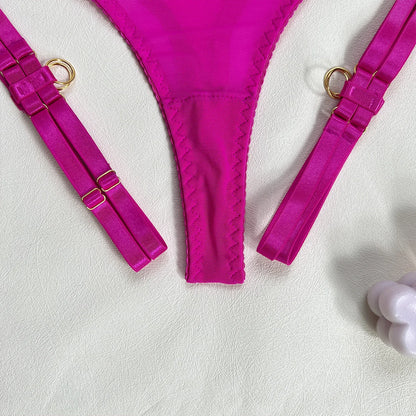 5-Piece Costume Hollow Underwear Sensual Open Bra Outfits Lingerie Set - The Clothing Company Sydney