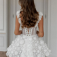 White Mini Prom Dresses Flower Lace Embroidery Evening Dress Sleeveless Lace-up Spaghetti Strap Party Dress The Clothing Company Sydney