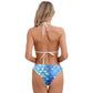 Women's Mermaid Print Swimsuit Bikini Bathing Suit Halter Sponge Pad Bra and Drawstring Briefs Beach Pool Surfing Swimwear