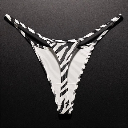 High Slit Leopard Print Thong Ice Silk Seamless Underwear One-piece Fitness Plus Size G-strings The Clothing Company Sydney